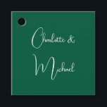 Calligraphy Elegant Green Plain Simple Names Favour Tags<br><div class="desc">Looking for a beautiful calligraphy with an aesthetic handwriting? This simple,  eye-catching design is for you. This product immediately impresses those who see it. The fine and tasteful design will immediately reflect the quality of your relationship and family.</div>