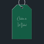 Calligraphy Elegant Green Plain Simple Names Gift Tags<br><div class="desc">Looking for a beautiful calligraphy with an aesthetic handwriting? This simple,  eye-catching design is for you. This product immediately impresses those who see it. The fine and tasteful design will immediately reflect the quality of your relationship and family.</div>