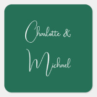 Calligraphy Elegant Green Plain Simple Names