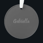 Calligraphy Elegant Grey Plain Simple Name Ornament<br><div class="desc">Looking for a beautiful calligraphy with an aesthetic handwriting? This simple,  eye-catching design is for you. This product immediately impresses those who see it. The fine and tasteful design will immediately reflect the quality of your relationship and family.</div>