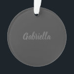 Calligraphy Elegant Grey Plain Simple Name Ornament<br><div class="desc">Looking for a beautiful calligraphy with an aesthetic handwriting? This simple,  eye-catching design is for you. This product immediately impresses those who see it. The fine and tasteful design will immediately reflect the quality of your relationship and family.</div>