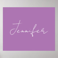 Calligraphy Elegant Lavender Plain Simple Name