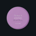 Calligraphy Elegant Lavender Welcome Bridal Shower Magnet<br><div class="desc">Looking for a beautiful calligraphy with an aesthetic handwriting? This simple,  eye-catching design is for you. This design,  specially made for marriage and family name use,  immediately impresses those who see it.</div>