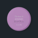 Calligraphy Elegant Lavender Welcome Bridal Shower Magnet<br><div class="desc">Looking for a beautiful calligraphy with an aesthetic handwriting? This simple,  eye-catching design is for you. This design,  specially made for marriage and family name use,  immediately impresses those who see it.</div>