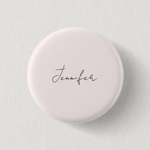 Calligraphy Elegant Pastel Colour Plain Simple Nam 3 Cm Round Badge