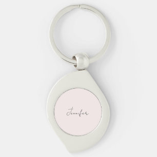 Calligraphy Elegant Pastel Colour Plain Simple Nam Key Ring
