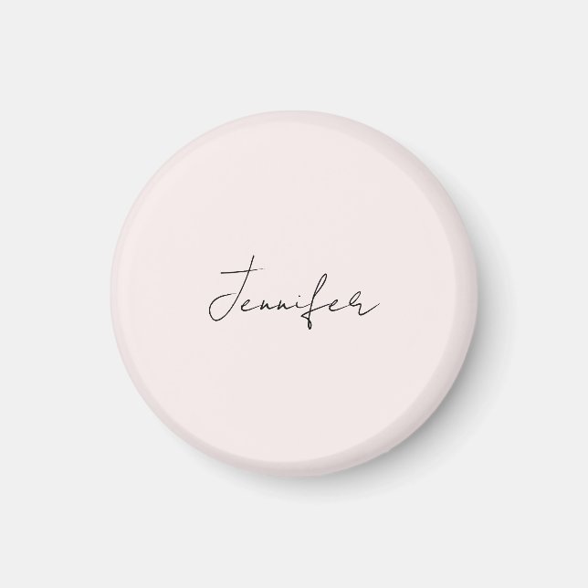 Calligraphy Elegant Pastel Colour Plain Simple Nam Magnet (Front)