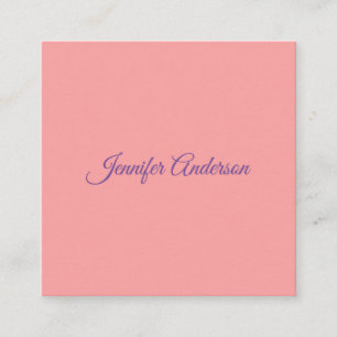 Calligraphy Elegant Pastel Red Personalised Name Enclosure Card