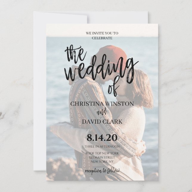 Calligraphy Elegant Photo The Wedding Of Invitation (Front)