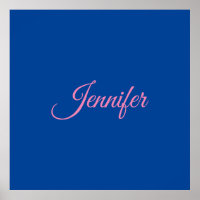 Calligraphy Elegant Pink Blue Custom Name