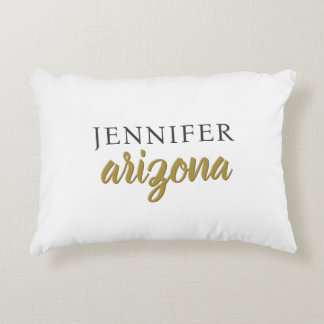 Calligraphy Elegant Plain Add Own Name Decorative Cushion