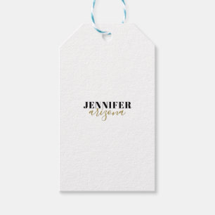 Calligraphy Elegant Plain Add Own Name Gift Tags