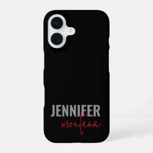 Calligraphy Elegant Plain Add Own Name iPhone 16 Case