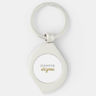 Calligraphy Elegant Plain Add Own Name Key Ring