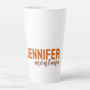 Calligraphy Elegant Plain Add Own Name Latte Mug