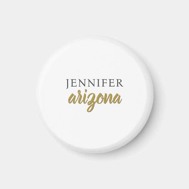 Calligraphy Elegant Plain Add Own Name Magnet (Front)