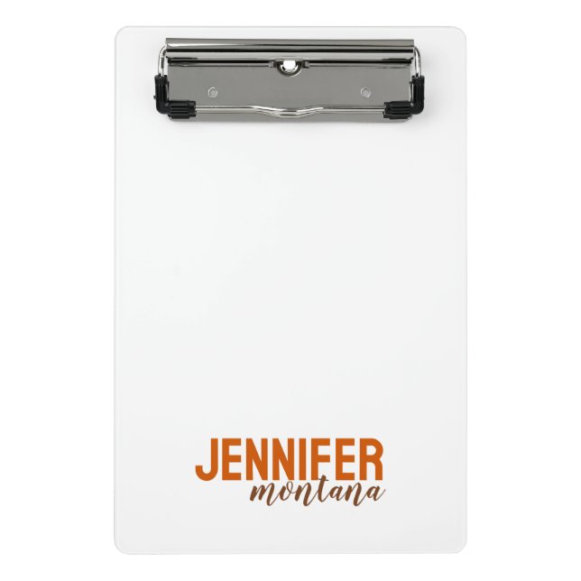 Calligraphy Elegant Plain Add Own Name Mini Clipboard (Front)