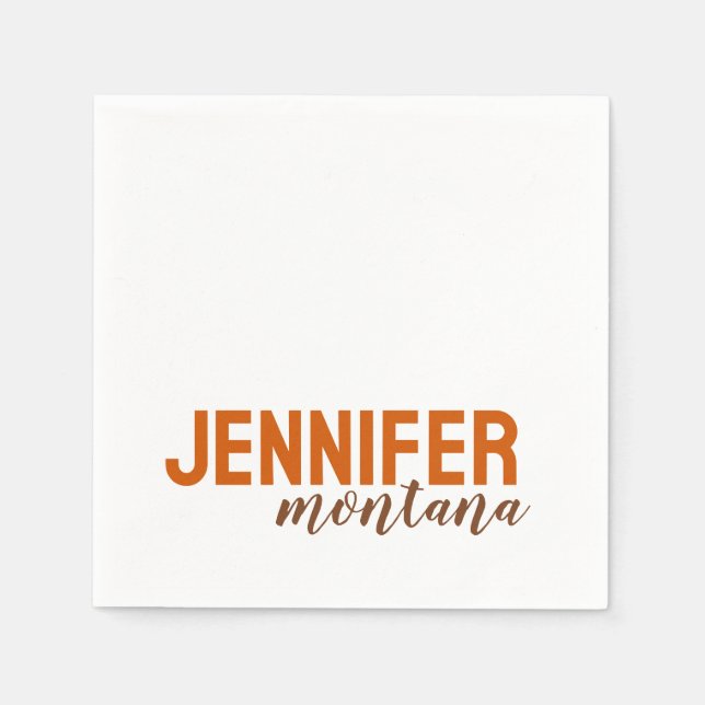 Calligraphy Elegant Plain Add Own Name Napkin (Front)