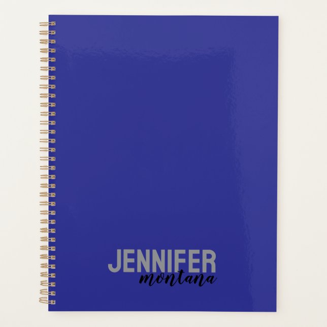 Calligraphy Elegant Plain Add Own Name Planner (Front)