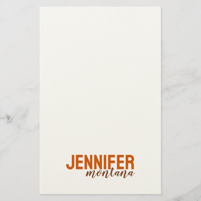 Calligraphy Elegant Plain Add Own Name Stationery (Front)