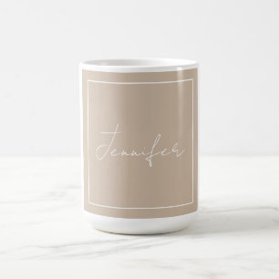 Calligraphy Elegant Plain Simple Name Coffee Mug