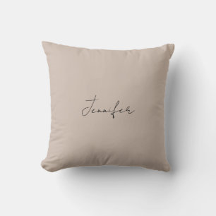 Calligraphy Elegant Plain Simple Name Cushion