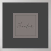 Calligraphy Elegant Plain Simple Name Grey