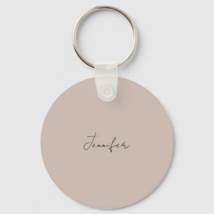 Calligraphy Elegant Plain Simple Name Key Ring