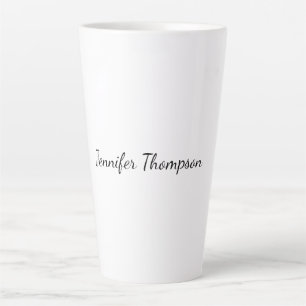 Calligraphy Elegant Plain Simple Name Latte Mug
