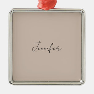 Calligraphy Elegant Plain Simple Name Metal Tree Decoration
