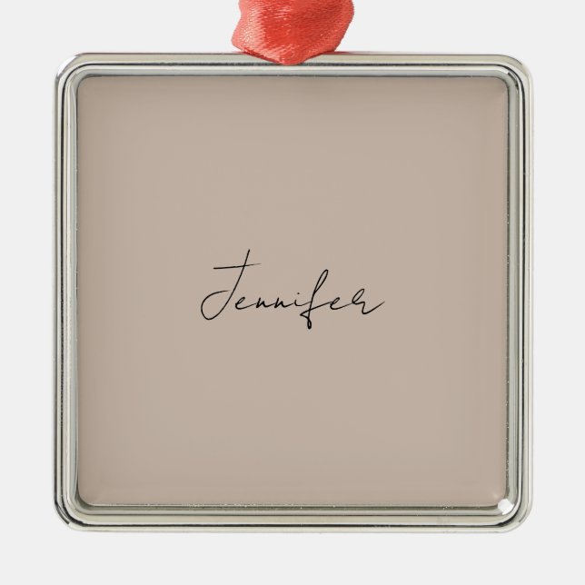 Calligraphy Elegant Plain Simple Name Metal Tree Decoration (Front)