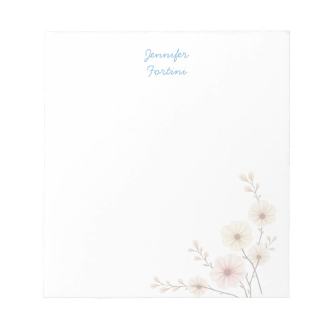 Calligraphy Elegant Plain Simple Own Name Notepad (Front)