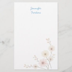 Calligraphy Elegant Plain Simple Own Name Stationery