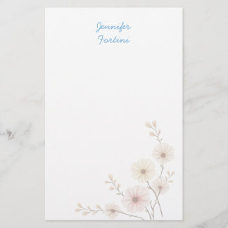 Calligraphy Elegant Plain Simple Own Name Stationery