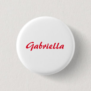Calligraphy Elegant Red White Plain Simple Name 3 Cm Round Badge