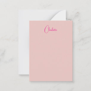 Calligraphy Elegant Rose Gold Plain Simple Name Card