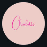 Calligraphy Elegant Rose Gold Plain Simple Name Classic Round Sticker<br><div class="desc">Looking for a beautiful calligraphy with an aesthetic handwriting? This simple,  eye-catching design is for you. This product immediately impresses those who see it. The fine and tasteful design will immediately reflect the quality of your relationship and family.</div>