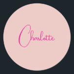 Calligraphy Elegant Rose Gold Plain Simple Name Classic Round Sticker<br><div class="desc">Looking for a beautiful calligraphy with an aesthetic handwriting? This simple,  eye-catching design is for you. This product immediately impresses those who see it. The fine and tasteful design will immediately reflect the quality of your relationship and family.</div>