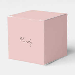 Calligraphy Elegant Rose Gold Plain Simple Name Favour Box