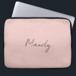 Calligraphy Elegant Rose Gold Plain Simple Name Laptop Sleeve<br><div class="desc">Looking for a beautiful calligraphy with an aesthetic handwriting? This simple,  eye-catching design is for you. This product immediately impresses those who see it. The fine and tasteful design will immediately reflect the quality of your relationship and family.</div>
