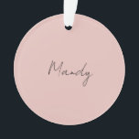 Calligraphy Elegant Rose Gold Plain Simple Name Ornament<br><div class="desc">Looking for a beautiful calligraphy with an aesthetic handwriting? This simple,  eye-catching design is for you. This product immediately impresses those who see it. The fine and tasteful design will immediately reflect the quality of your relationship and family.</div>