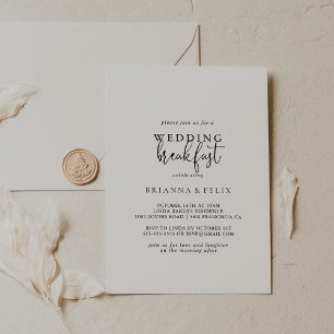 Calligraphy Elegant Script Wedding Breakfast Invitation