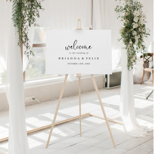 Calligraphy Elegant Script Wedding Welcome Sign