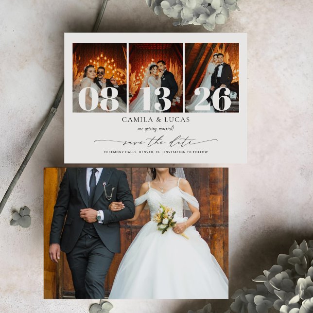 Calligraphy Elegant Text and Photo | Wedding Save The Date (Creator Uploaded)