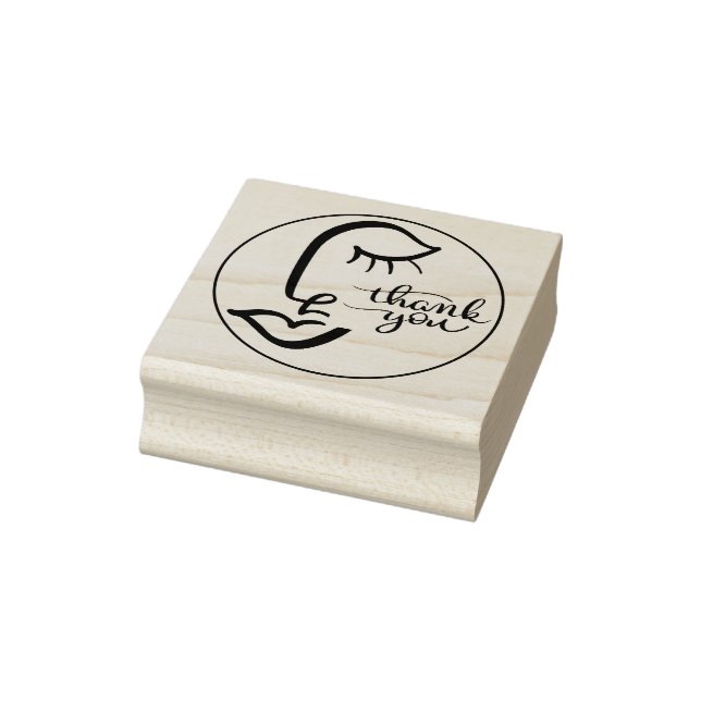 Calligraphy Face Thank You Wood Art Stamp (Stamp)