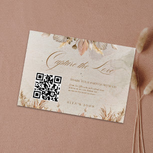 Calligraphy Fall Boho Capture The Love QR code  Enclosure Card