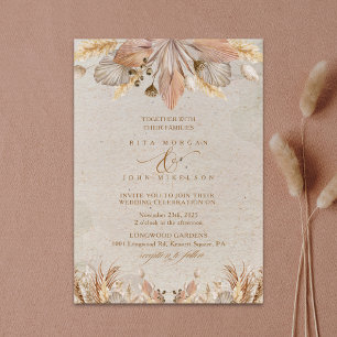 Calligraphy Fall Boho Script Wedding Invitation