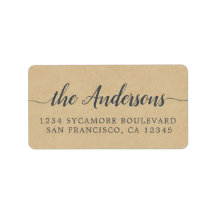 Calligraphy Family Name Kraft Paper Return Address