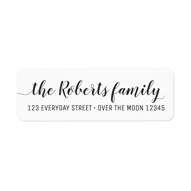 Calligraphy Family Name Simple Modern Rectangular (Front)