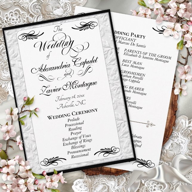 Calligraphy & Faux Embossed - Wedding Programme (Creator Uploaded)